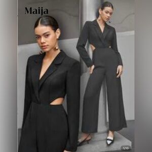 SHEIN Black Cutout Jumpsuit
